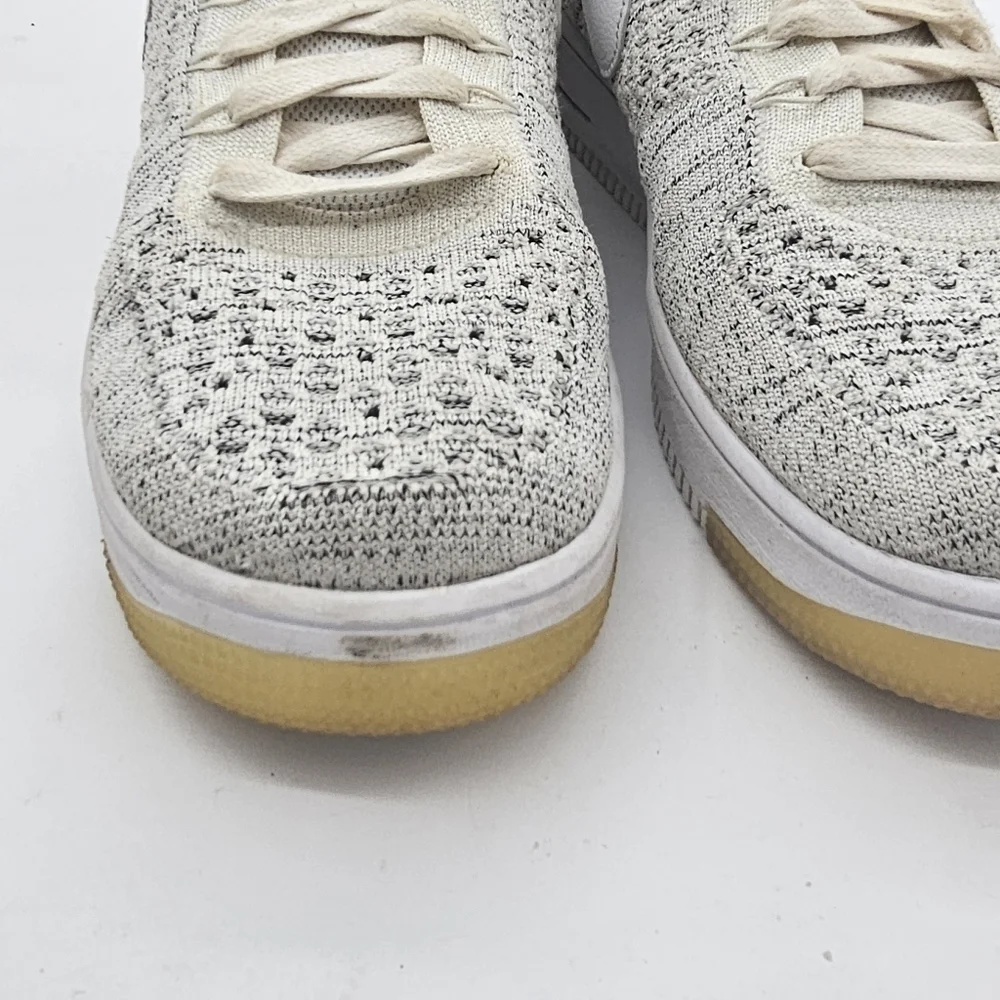 Nike Womens Air Force 1 AF1 Flyknit RARE MID White Ivory Grey Shoes Size 10